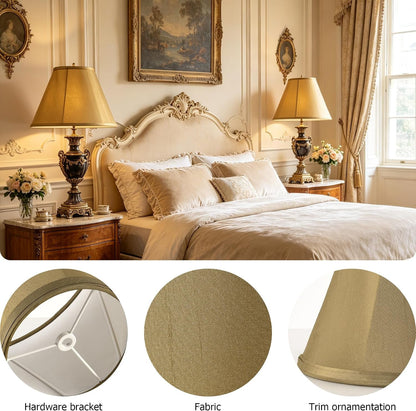 Champagne Gold Bell Lamp Shade, 6" X 13" X 9.8" | Spider, Medium, Traditional, Handmade, Easy Assembly,Or Table Lamp, Floor & Bedside Lamp5