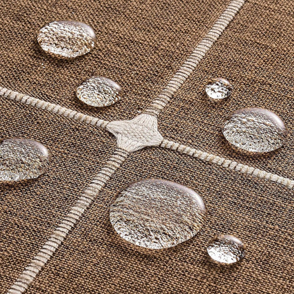 Boho round Grid Tablecloth with Tassels, Caramel 52In5