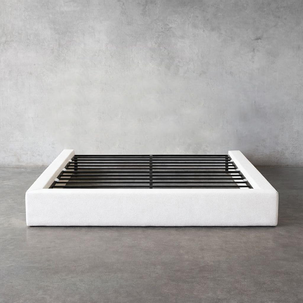 square-bed-washable-zip-cover-upholstered-linen-soft-foam-modular-minimalist-modern-sold-separately-cream-boucle-queen-base