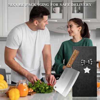 7.3" Carbon Steel Meat Cleaver for Heavy Duty Bone Chopping8