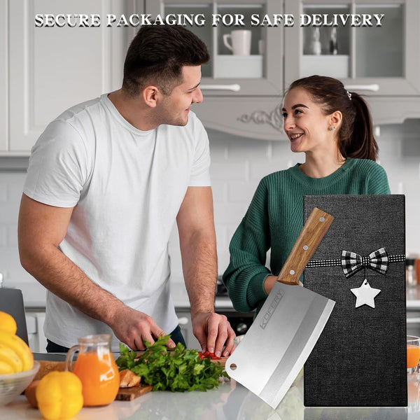 7.3" Carbon Steel Meat Cleaver for Heavy Duty Bone Chopping8