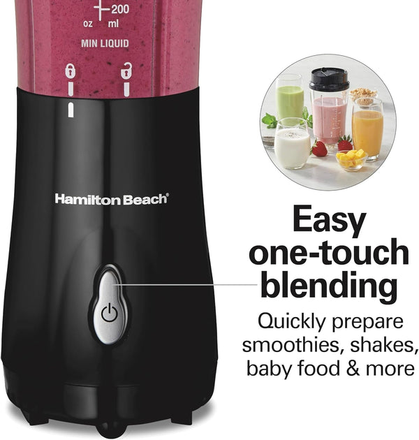 Portable Blender for Smoothies with 14 Oz. Travel Jar | BPA Free Jar & Lid | Durable Stainless Steel Blades | 300 Watts Peak Power | Personal Smoothie Blender | Black | 51101AG6