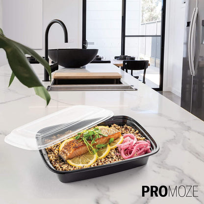 50-Pack Reusable Meal Prep Containers Microwave Safe Food Storage Containers with Lids, 28 Oz - 1 Compartment Take Out Disposable Plastic Bento Lunch Box to Go, BPA Free - Dishwasher & Freezer Safe6