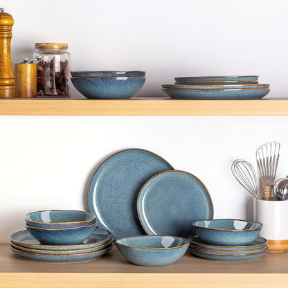 Ceramic Dinnerware Sets for 6, 18Pcs Plates and Bowls Sets Dishes7