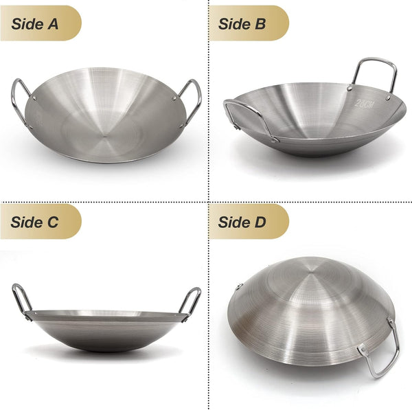 26Cm/10.23In Wok Thickened Stainless Steel Wok Pan Dual-Handled Frying Pan for Chinese Style Stir-Fry, Restaurant, Stove Top3