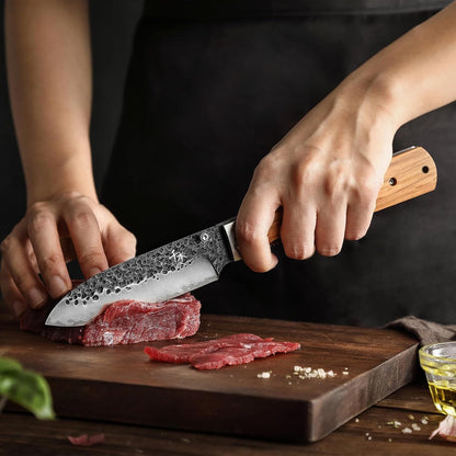 440A Forged Stainless Steel Pocket Folding Peeling Utility Knife Natural Olive Handle Camping Trip Outdoor Portable Fruit Knife3