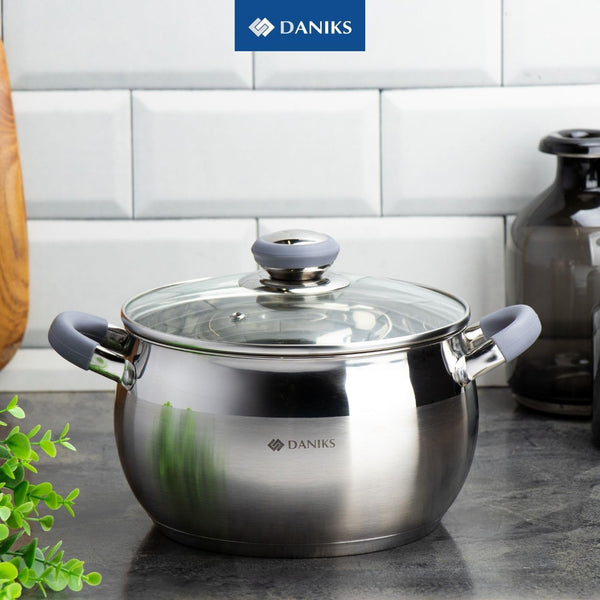 Modern 2 Quart Stainless Steel Stock Pot with Glass Lid, Tri-Ply Bottom for Even Heating, Induction Compatible, Dishwasher Safe, Heatproof Handles8