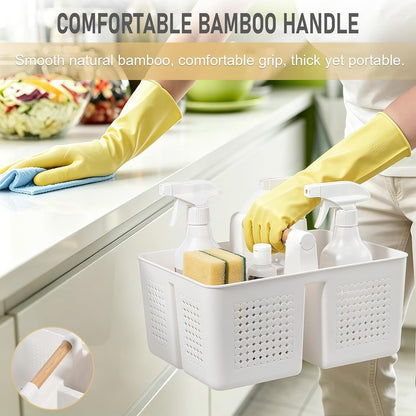 Portable Shower Caddy Basket Plastic Caddy Organizer Small White5