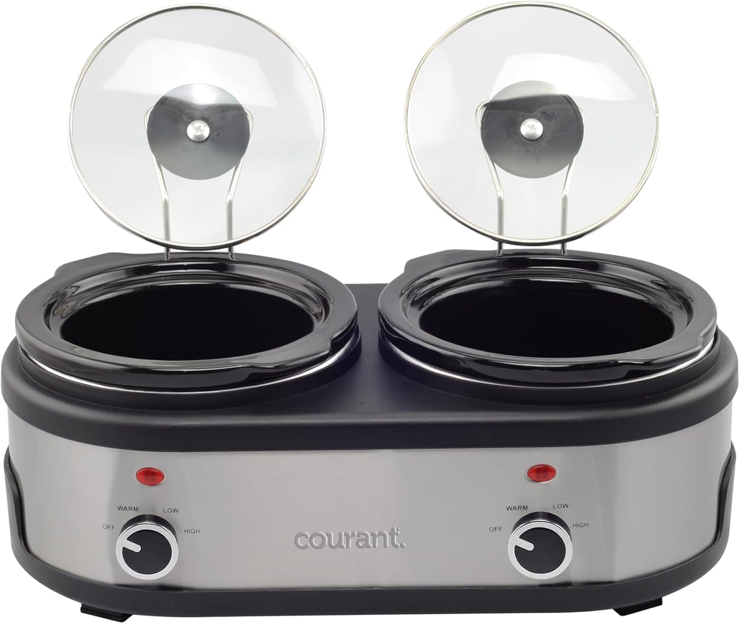 3-2-quart-double-slow-cooker1-6-qt-each-w-warm-settings-stainproof-stoneware-pots-and-glass-lids-stainlesssteel