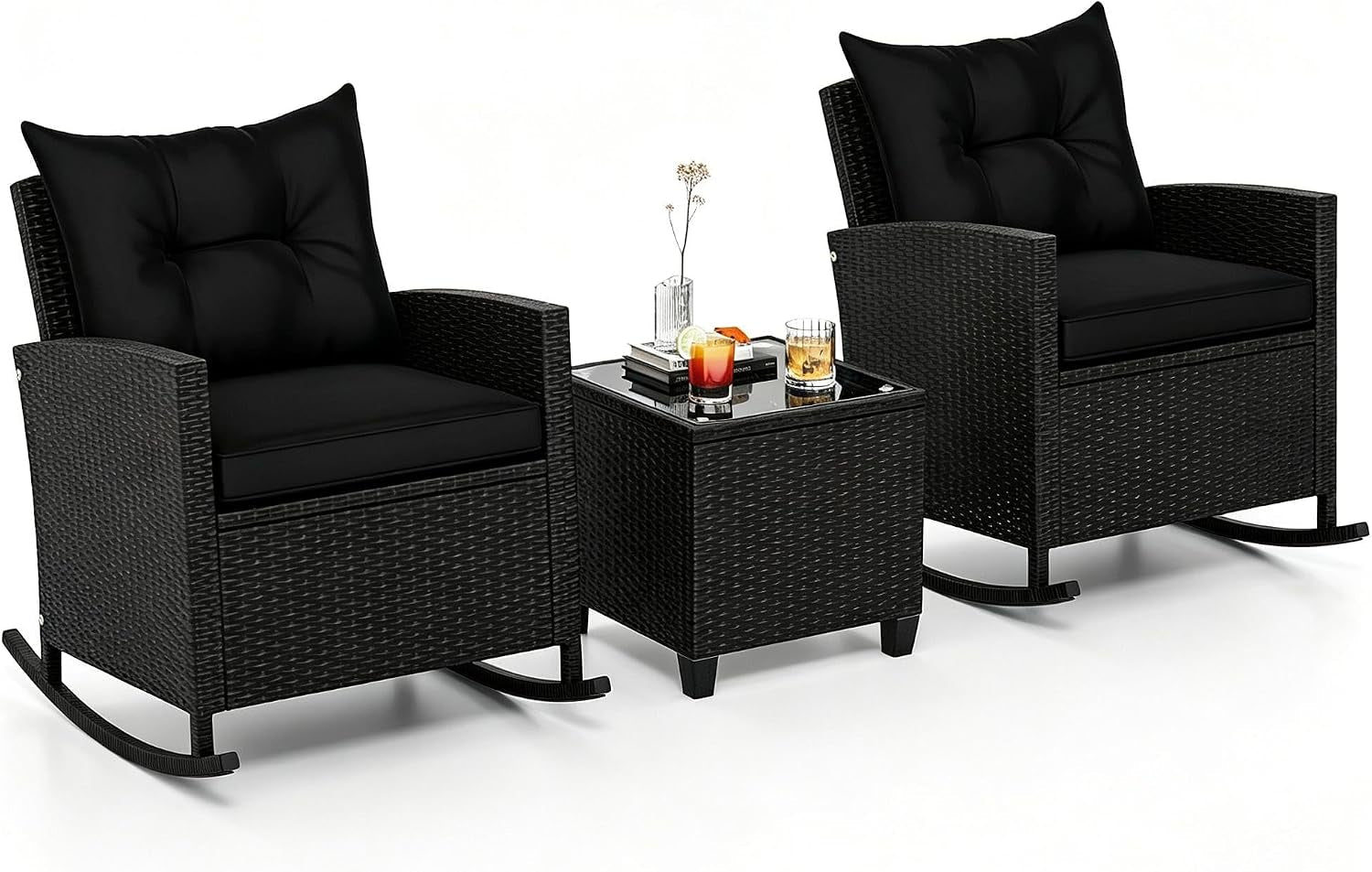 3-pieces-patio-rocking-chair-black-wicker-bistro-set-black