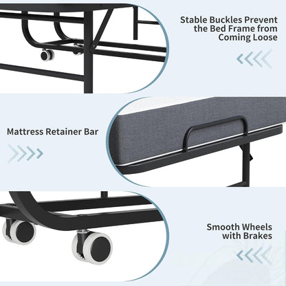 Folding Bed with 5 Inch Mattrees, 75"X38" Rollaway Beds for Adults4