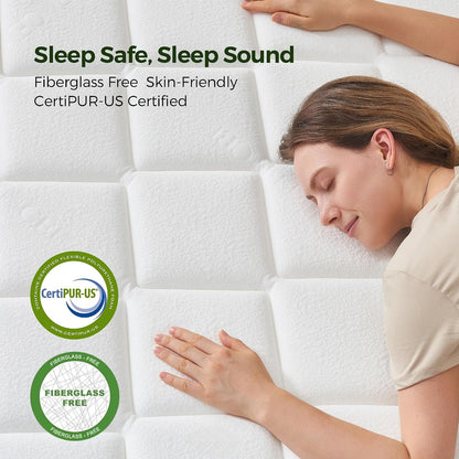 12 Inch Queen Mattress in a Box: Hybrid Queen Size Mattresses with Memory Foam for Pain Relief, Medium Firm Queen Bed Mattress with Pocket Springs for Motion Isolation & Edge Support, Certipur-Us6