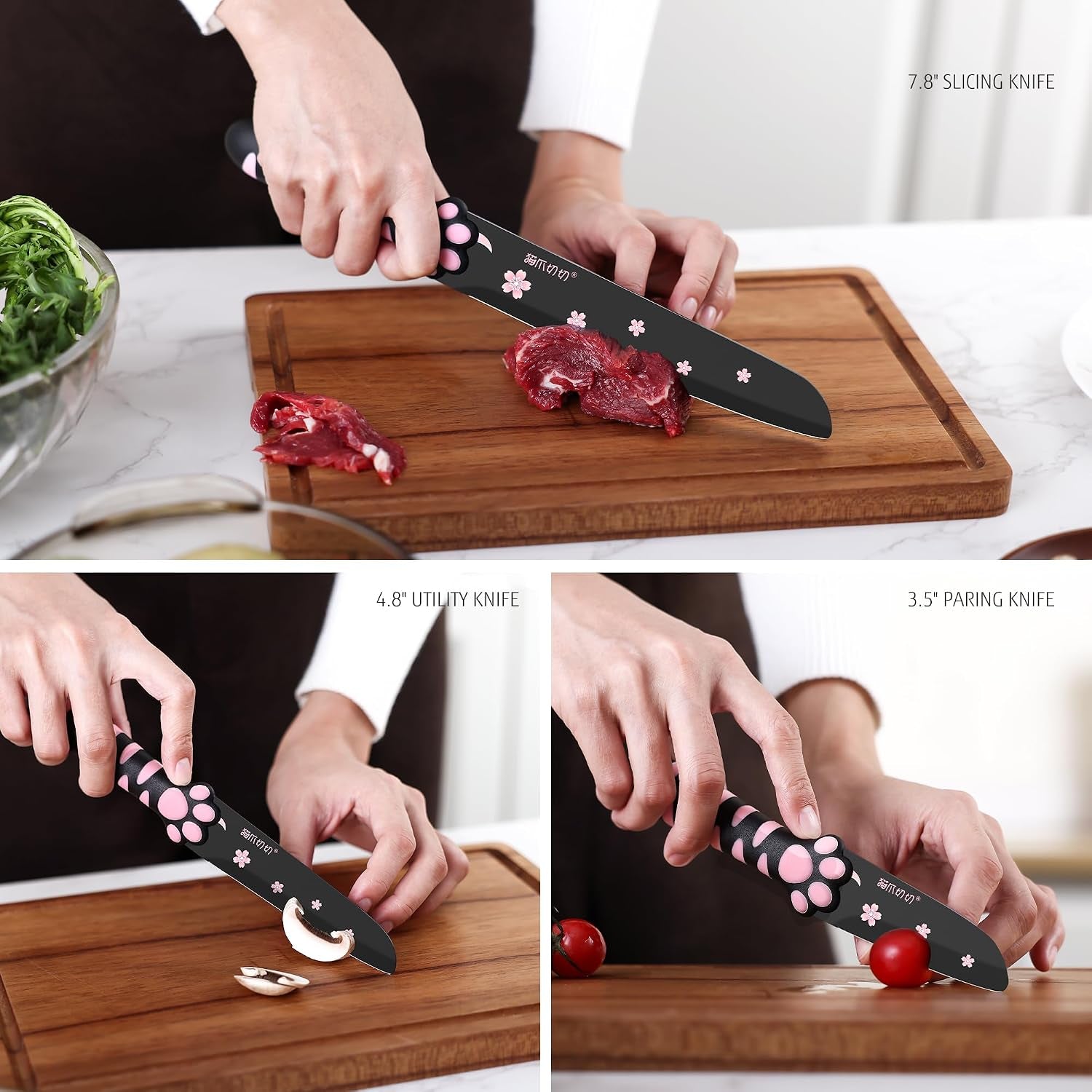cute-kitchen-knife-set-dishwasher-safe-5-pieces-non-stick-knives-sharp-for-chopping-slicing-dicing-and-cutting-cat-paw-handle