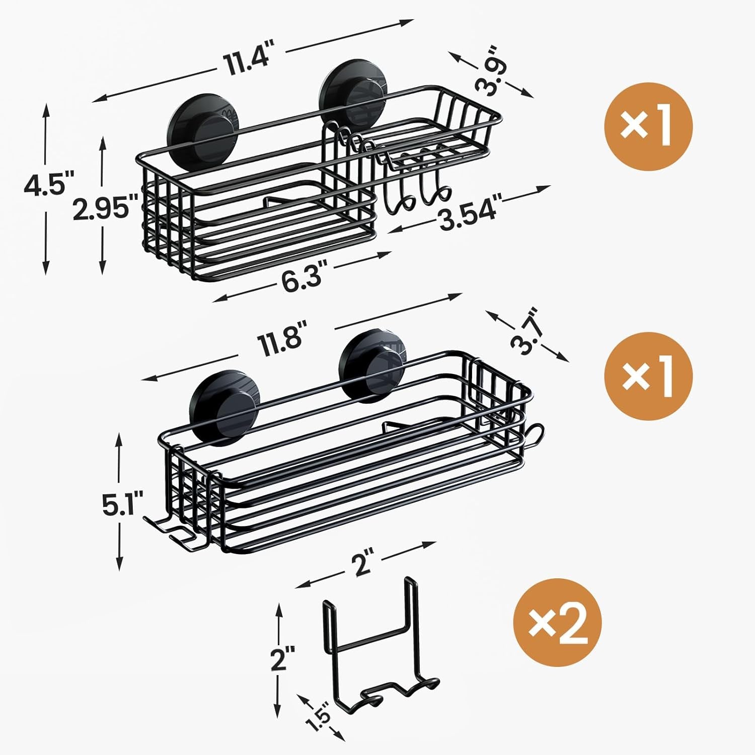 shower-caddy-suction-cup-2-pack-shower-shelves-for-inside-shower-with-hooks-soap-holder-no-drilling-bathroom-shower-organizer-rustproof-meatl-shower-holder-storage-black