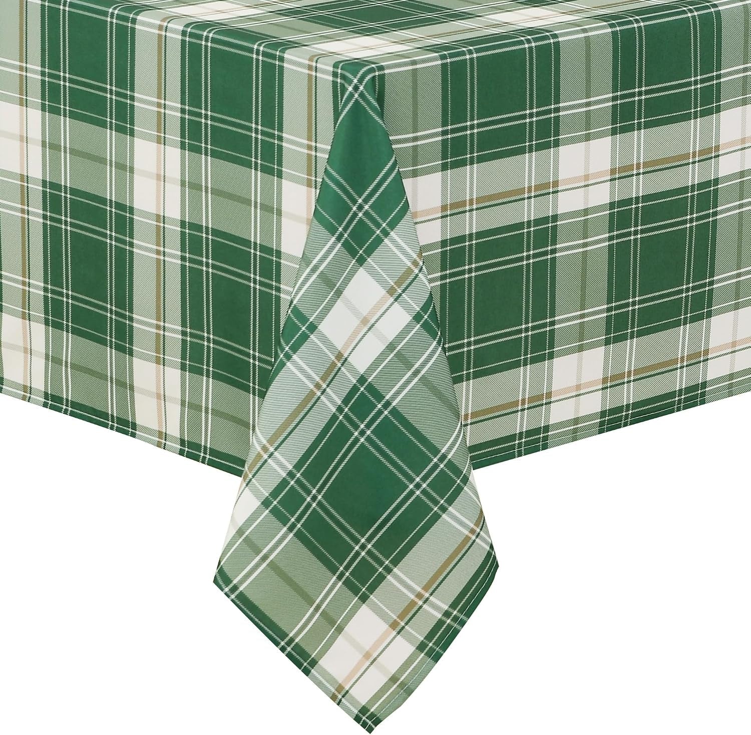 waterproof-gingham-tablecloth-square-70-x-70-inch-forest-green