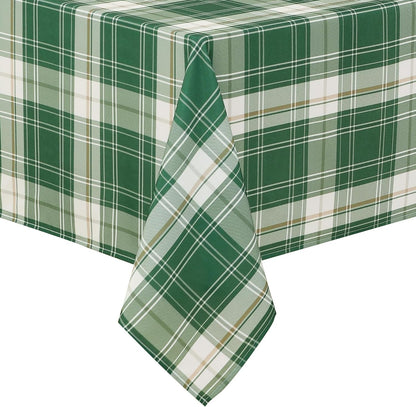 Waterproof Gingham Tablecloth Square 70 X 70 Inch, Forest Green1