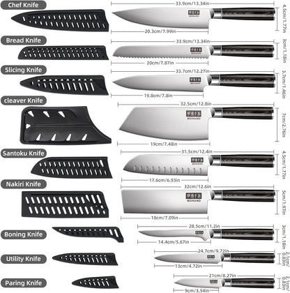 Chef Knife Set with Roll Bag, Ultra Sharp Japanese Kitchen Knife Set2