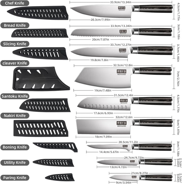 Chef Knife Set with Roll Bag, Ultra Sharp Japanese Kitchen Knife Set2