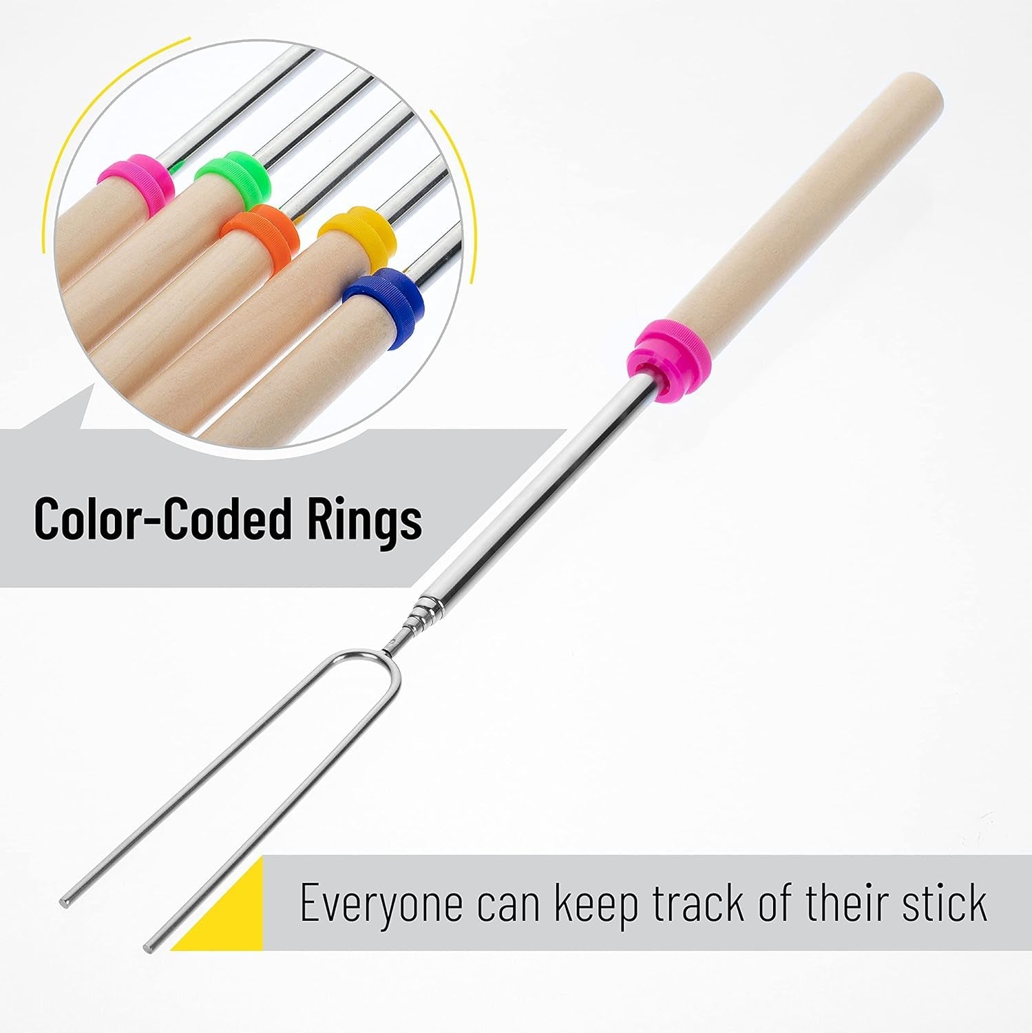 marshmallow-roasting-sticks-32-5-pack-dark-brown-wooden-handle-extendable-stainless-steel-smores-sticks-for-fire-pit-smores-skewers-campfire-cooking-equipment