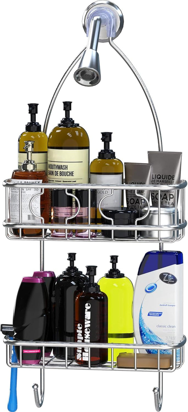 Stainless Steel Hanging Shower Head Caddy Organizer4