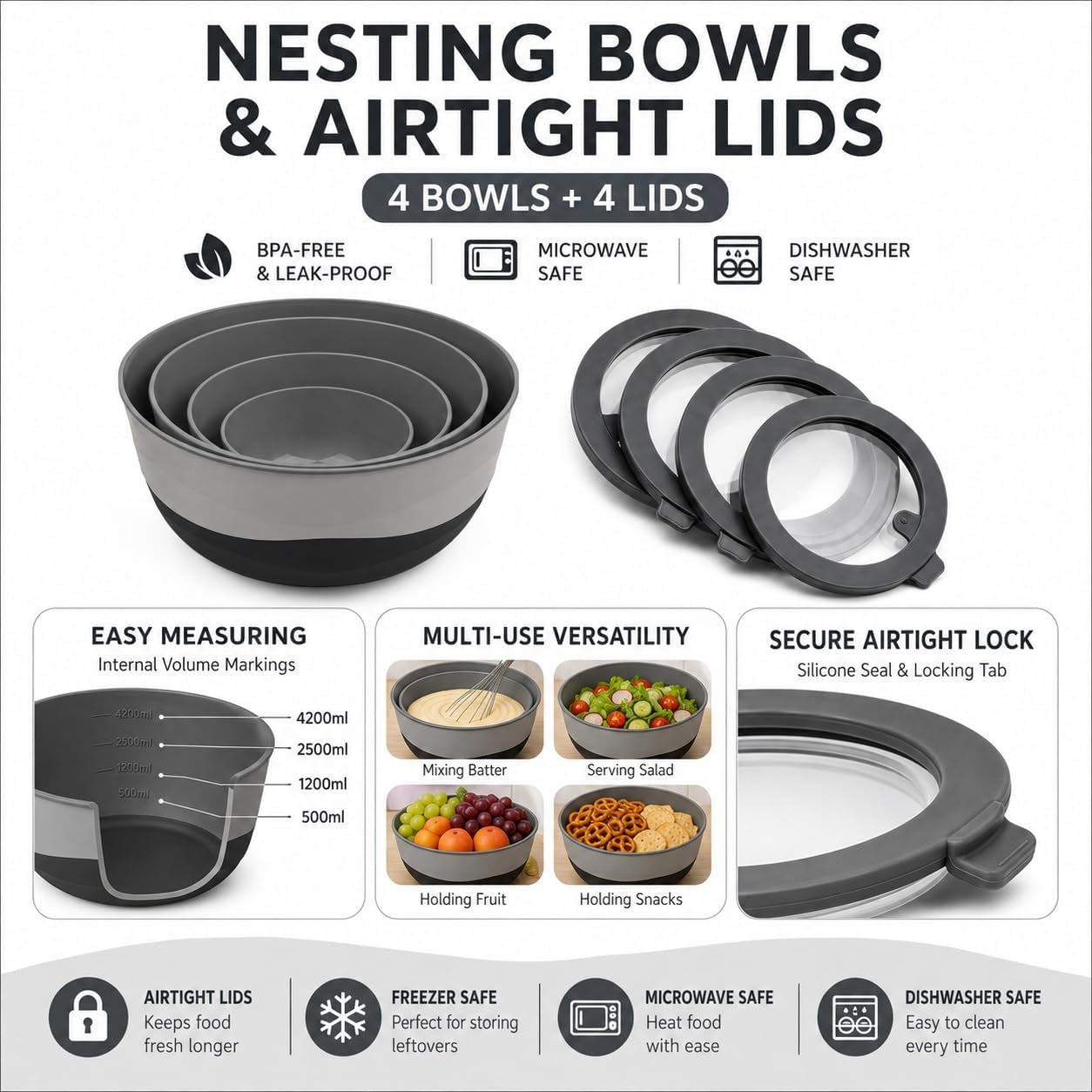 pera-plastic-mixing-bowls-with-lids-8-piece-airtight-leak-proof-nesting-bpa-free-prep-bowl-set-for-kitchen-food-storage-large-4200ml-capacity-microwave-dishwasher-safe-black