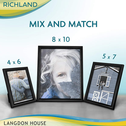 4X6 Picture Frames Set (Black, 6 Pack) Distinguished Edging for Classic Style, Richland Collection5