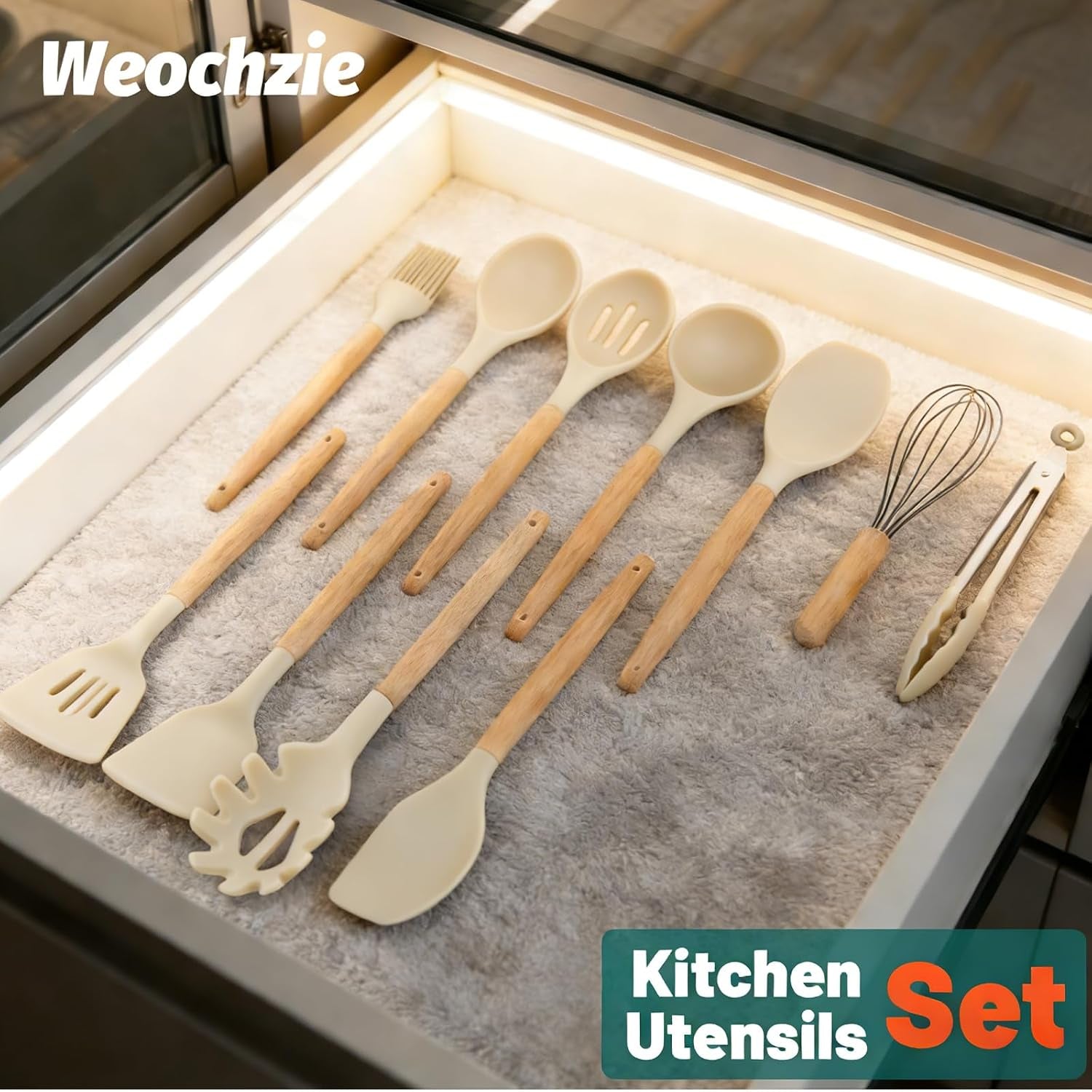 silicone-cooking-utensil-set-12-pcs-cooking-kitchen-utensils-set-nonstick-kitchen-utensils-446-f-heat-resistant-cookware-kitchen-tools-of-spoon-brush-whisk-spatula-turner-tongs-khaki