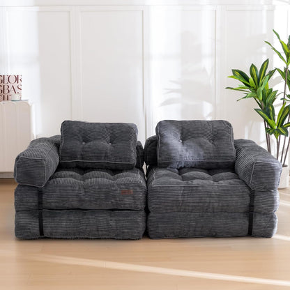 Folding Sofa Bed, Convertible Chair Bed with Pillow9