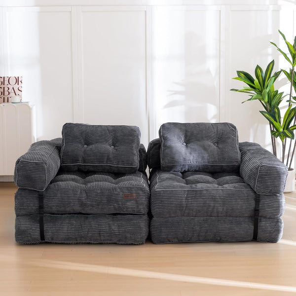 Folding Sofa Bed, Convertible Chair Bed with Pillow9