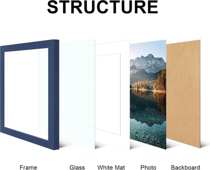 8X10 Picture Frame Set of 4 with Real Glass, Wall & Tabletop Display3