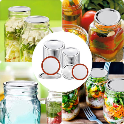 48PCS Mason Jar Lids for Wide and Regular Mouth Jars, No Date Reminder, Compatible with Electric Vacuum Sealers, Vacuum Seal Mason Jar Lids Only5