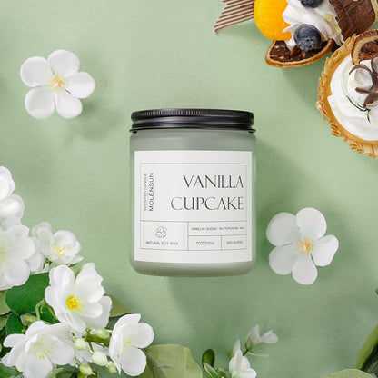 Vanilla Cupcake Scented Candle, Soy Wax 7 Oz4