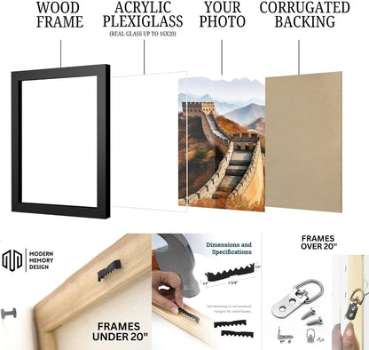 11X16 Black Beaded Wood Picture Frame, Real Glass6