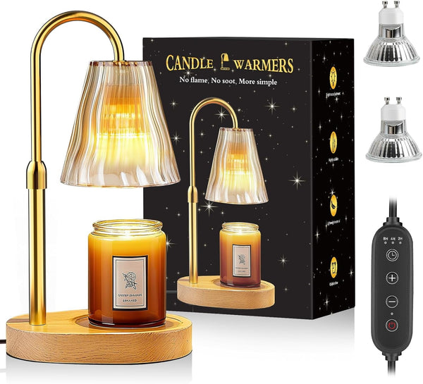 Candle Warmer Lamp with Timer Dimmer, Birthday Gifts for Women Mom Friend Sister, House Warming Gifts New Home Decor, Office Apartment Dorm Room Wax Melt Warmer for Jar Candles with 2 Bulbs9
