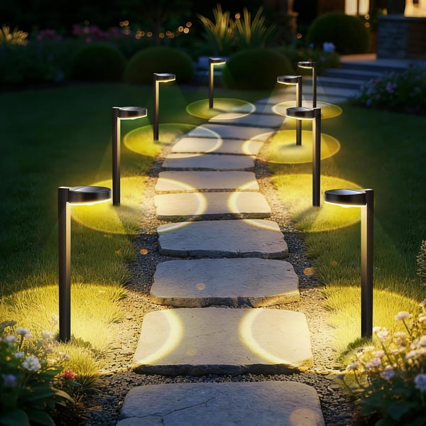 12 Pack Solar Pathway Lights Outdoor, 3 Color Temperatures Selectable CCT, Focused Ground Spot Lens, Brighter up to 12 Hrs IP65 Waterproof Path Lights for Walkway Driveway Yard Garden, Black1