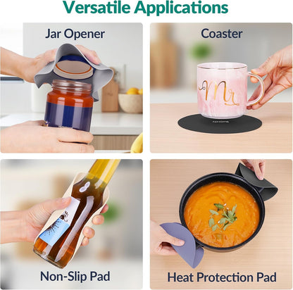 Silicone Jar Opener Gripper Pads, 6 in for Seniors, Neutral, 4 Pack | Textured Back Pattern for Superior Grip, Food-Grade Silicone, Heat-Resistant Multi-Use Kitchen Pad for Jars, Pots, Spoons7