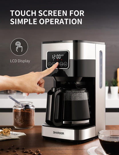 10-Cup Programmable Coffee Maker, Regular & Strong Brew Drip Coffee Machine for Home and Office, Auto Shut Off, Permanent Filter, Silver2