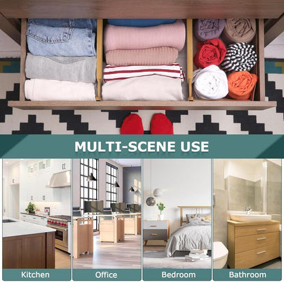 Kitchen Drawer Dividers 4 Pack Adjustable Bamboo Drawer Organizer7