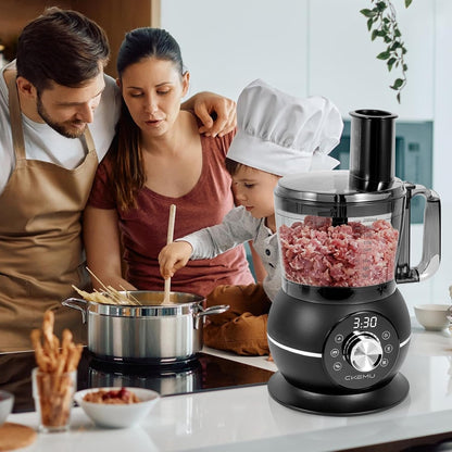 12 Cup Smart Food Processor, Electric Food Chopper | French-Fry Slicing Shredding Chopping Kneading Cutter, Meat Vegetable Fries Cheese Meat & Veggie Prep6