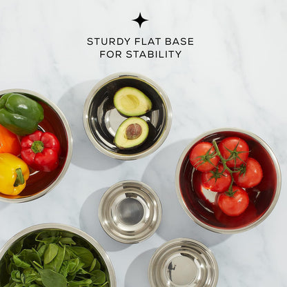 Stainless Steel Mixing Bowl Set - 6 Piece Nesting Bowls, 5Qt to 0.5Qt, Black, Perfect for Dough, Batter & Baking5