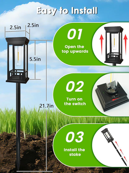 10 Pack Solar Pathway Lights Outdoor Waterproof, Garden Lights4