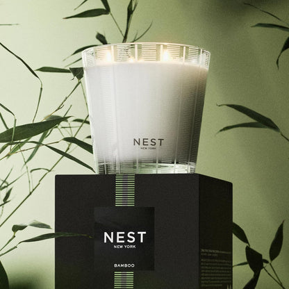 NEST New York Scented 3-Wick Candle, Bamboo - 21.2 Oz - up to 100-Hour Burn Time - Reusable Glass Vessel5