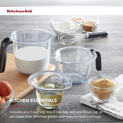 Kitchenaid KQ298OSOBA Gourmet Set of 3 Measuring Jugs, Onyx3
