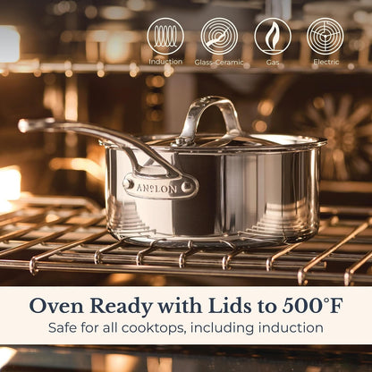 Everlast Clad Stainless Steel Pots and Pans Set, 11-Piece | Oven Safe to 500°F, Dishwasher Safe, Induction-Ready, Stainless Steel Cookware Set, Tri-Ply Clad for Even Heating4