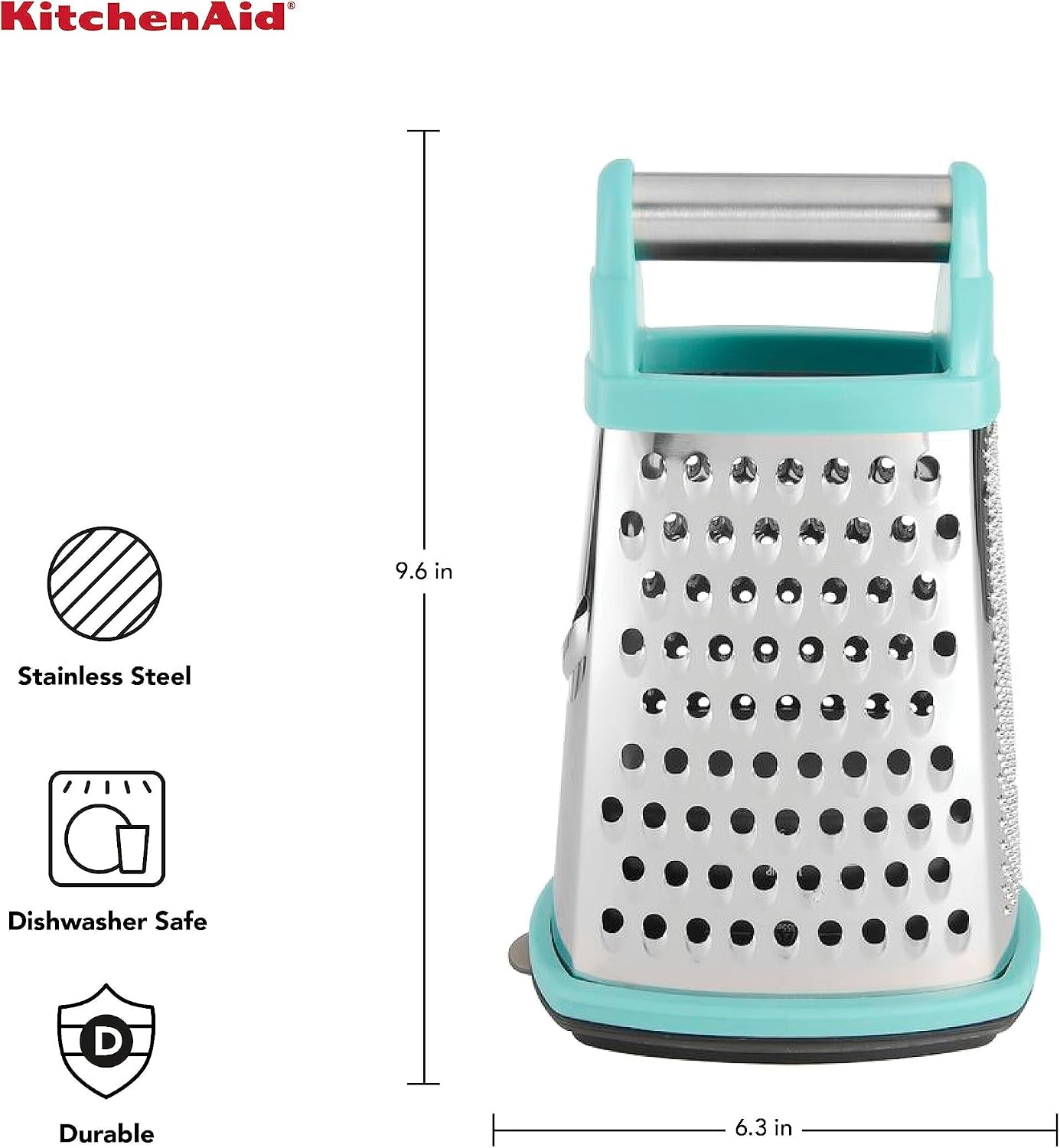 kitchenaid-gourmet-4-sided-stainless-steel-box-grater-for-fine-medium-and-coarse-grate-and-slicing-detachable-3-cup-storage-container-and-measurment-markings-dishwasher-safe-10-inches-tall-aqua
