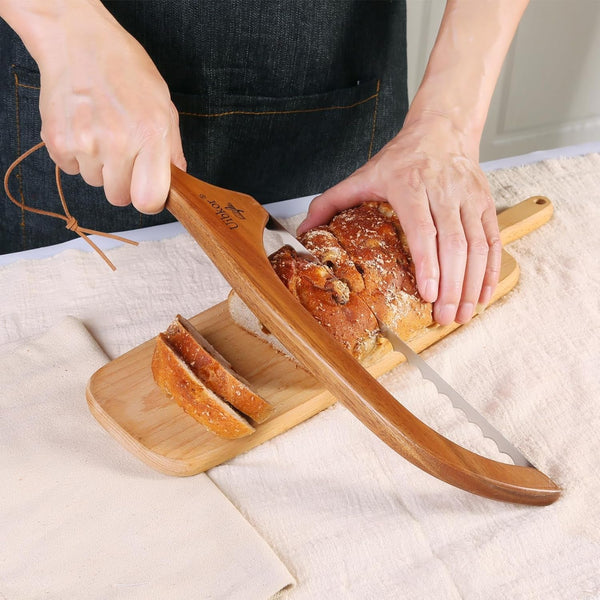 Sourdough Bread Knife, Bread Slicer for Homemade, 16" Wooden Bread Cutter6
