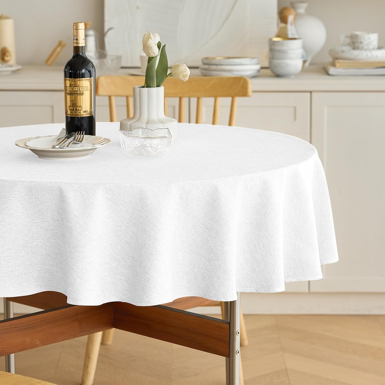 white-faux-linen-round-tablecloths-60-inch-waterproof-decorative-washable-texture-rustic-circle-table-cloth-cover-for-dining-kitchen-party-farmhouse-outdoor-round-2-4-seats-white