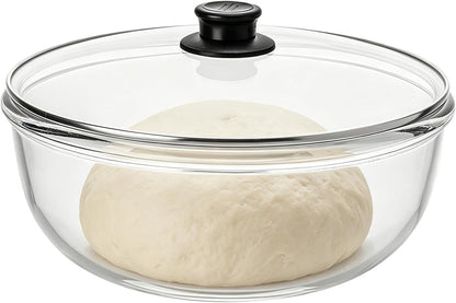 6 QT Large Glass Mixing Bowl with Lid, High Borosilicate Thickened Dough Bowl for Sourdough Bread Making, Baking, Salad Prep, Microwave Oven Safe1