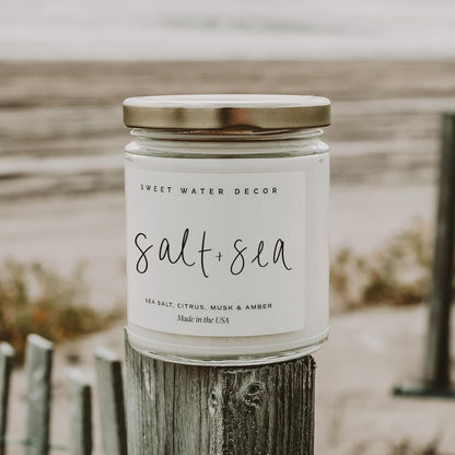 Salt & Sea Candle, Costal Decor Beach & Summer Scent, 9Oz6