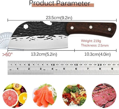 Meat Cleaver Knife, 5.2 Inch Forged Meat Cleaver Knives Stainless Steel Vegetables Slice Kitchen Chef Knife Fishing Camping Fruit Portable Utility Knives2